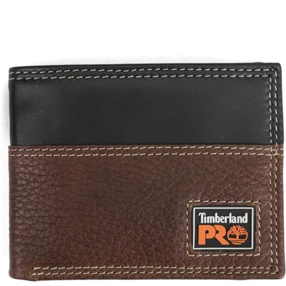 Other - Men's Slim Leather RFID Bifold Wallet with Back ID Window Teak